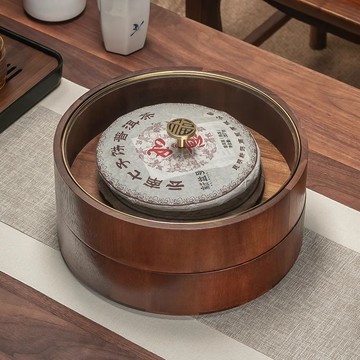 高端茶餅收納茶餅盒白茶普洱茶磚儲存收納存放器茶室分茶配件茶餅