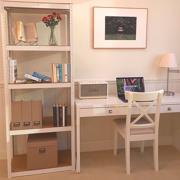 TIGER RACK 免螺絲組裝式五層鋼製角鋼展示架  白色  90 x 40 x 180cm