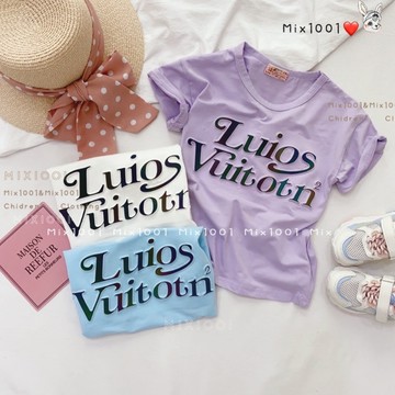 🌈❤️mix1001🌞立體雷射霧彩字母上衣✨兒童立體拼字上衣 5-17