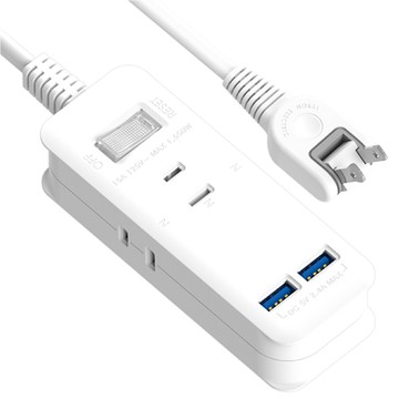 【太順】2USB1切3座智慧型2P延長線 2.4A 1.8M(TS-213CC)