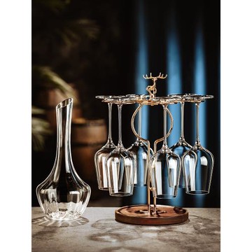 高檔奢華水晶玻璃紅酒杯家用大號勃艮第高腳葡萄酒杯子醒酒器套裝