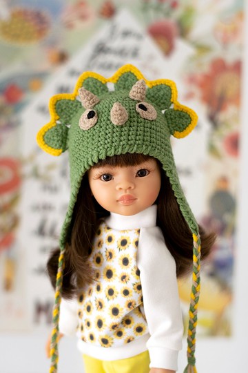 玩偶 Paola Reina 的恐龍帽，Siblies，Little Darling，動物帽，針織帽