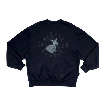 KANGOL 大學T 黑色 經典 繡花LOGO 上衣 中性 6555100920