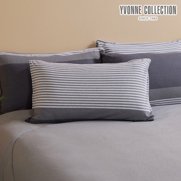 YVONNE 網路限定｜條紋拼接信封式枕套1入-灰 （隨機出貨）