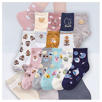 ONEDER 旺達棉品~迪士尼系列少女襪 繽紛款 ／維尼／奇奇蒂蒂(1雙入) 款式可選
