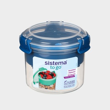 SISTEMA TOGO 隨行保鮮盒圓形分層(附湯匙)530ml