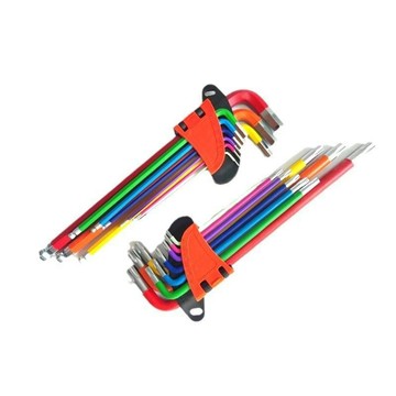 內六角工具 工具 工具組 板手 內六角 六角扳手 機車工具內六角扳手組 彩色鉻釩鋼加長扳手 球頭平頭梅花米字 田螺精選