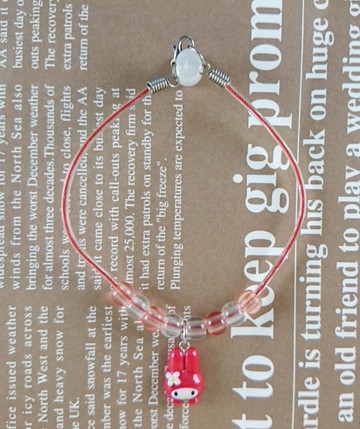 【震撼精品百貨】My Melody 美樂蒂~手鍊_橘白珠