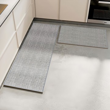 半島良品 雪尼爾編織吸水防滑地墊組  120 x 44cm + 75 x 44cm  灰色