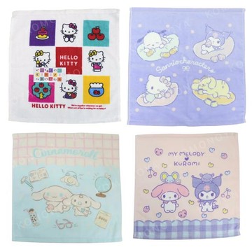 小禮堂 Sanrio 三麗鷗 棉質短毛巾 34x35cm