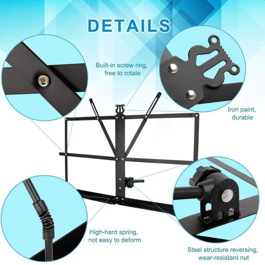 譜面台 楽譜スタンド 折り畳み可能 音楽スタンド 軽量 折りたたみ式 調節可能 卓上 譜面台 音楽 ホルダー 楽器 練習対応 持ち運び便利