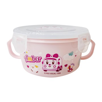 ROBOCAR POLI 波力 不鏽鋼雙耳隔熱碗 KS-8603AB 15.5 x 13.5 x 7cm 400ml  安寶 粉色  1個