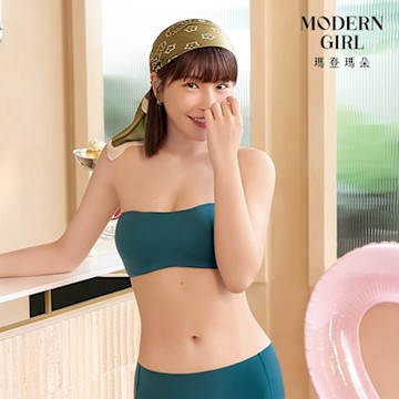 瑪登瑪朵 QQ雲 平口抹胸BraTop  M-XXL(內斂綠)