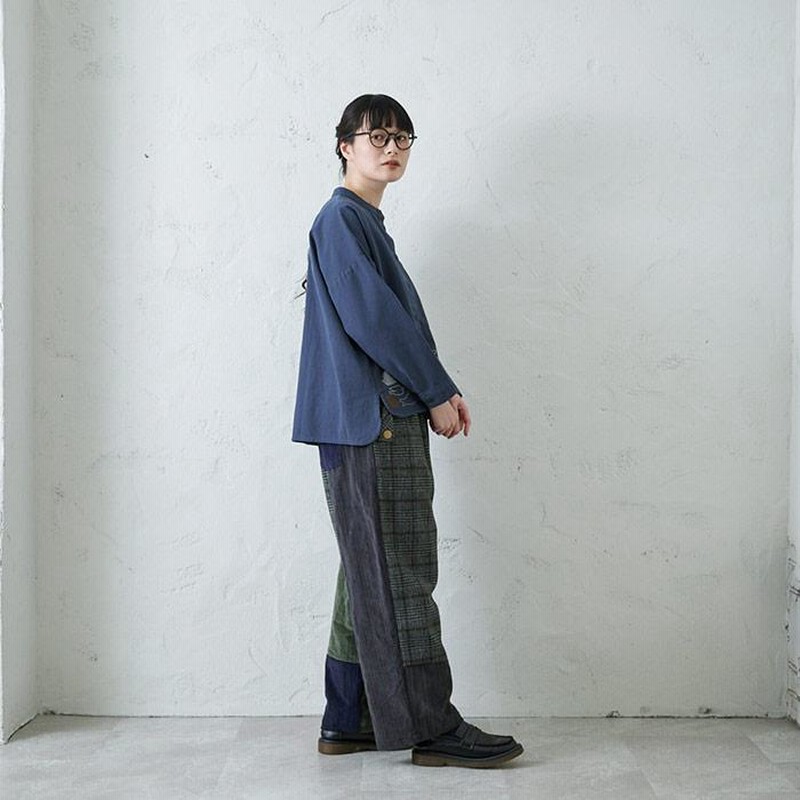 とり刺繍ボックスシャツ レディース トップス 長袖 大人の