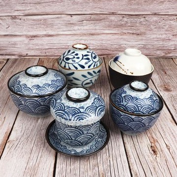 茶碗蒸盅日式海浪味增湯蓋碗和風陶瓷酒店日韓料理餐廳雞蛋盅