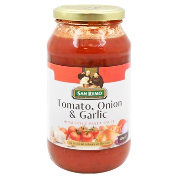 SAN REMO 頂級義大利麵醬 蕃茄大蒜  500g  1罐