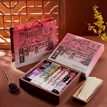 [為你加油打氣｜一切順順利利｜祝添福壽]【大呷麵本家】麵麵俱到禮盒(原味/芋頭/烏龍茶/黑芝麻/黑麻油/柚香和風醬)