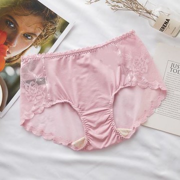 蝶安芬女士平角內褲蕾絲無痕性感網紗透氣日系純棉襠少女中腰短褲