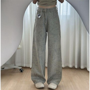 【鹿向南】牛仔褲 美式復古 扎染牛仔褲 闊腿褲 落地褲 直筒長褲 y2k褲子 水洗褲 原宿風 高腰牛仔褲 顯瘦長褲 寬鬆