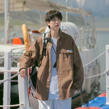 日系cityboy襯衫男長袖春秋潮牌寬松工裝外套ins潮流簡約休閑襯衣