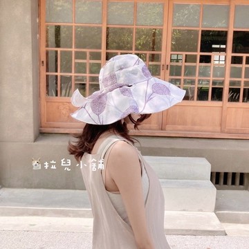 「拉兒小舖」台灣現貨🌸闆娘訂製款 韓 超美超仙❤️ 仙女漁夫帽 日系 漁夫帽 遮臉帽 大帽沿 遮陽帽 防曬