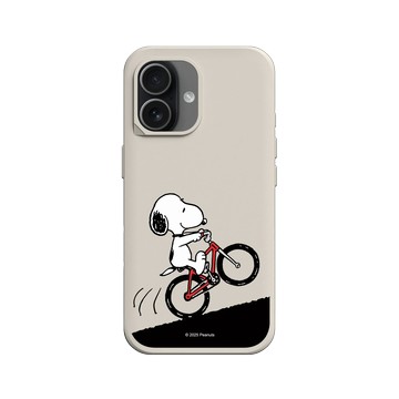 iPhone 17 SolidX 貝殼灰 - 史努比 Snoopy - 騎腳踏車