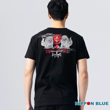 日本藍 BLUE WAY – 御獸狛犬力量御守短TEE(黑)