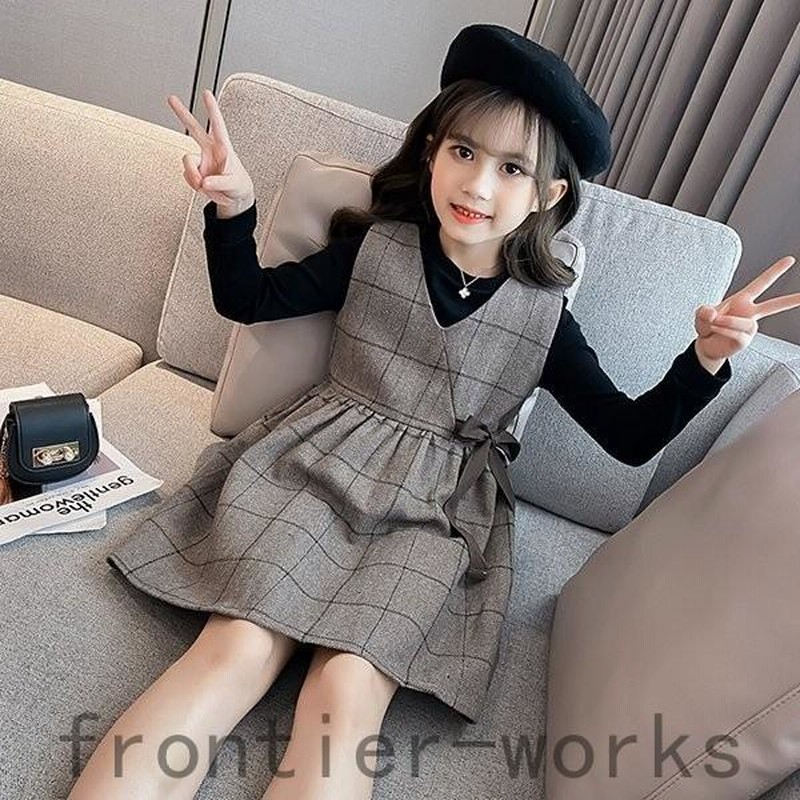 ワンピース キッズ 長袖 子供服 女の子 キッズワンピース 長袖ワンピース チェック柄 子供ドレス お姫様 ジュニア カジュアル 小学生 通販 Lineポイント最大get Lineショッピング