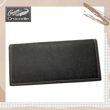 【Crocodile】鱷魚 Urban系列長夾／男用長夾／10卡片長夾 (黑-09801)