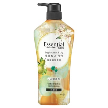 Essential 逸萱秀 香氛精油修護洗髮精 英國梨&百合  0矽靈添加  摩洛哥堅果油修護配方  700ml  1瓶