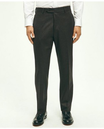 Brooks Brothers Men's Classic Fit Wool Flannel Dress Pants | Dark Brown | Size 35 30