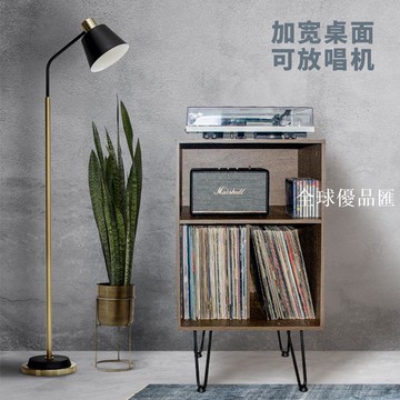 【全球優品匯】黑膠唱機柜黑膠唱片機雙層收納柜子唱片機置物架桌