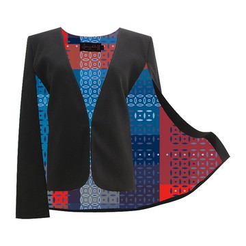 【富貴銅錢】經典紅白藍真絲蝴蝶褸外套 | 國潮港風新中式 | 時尚