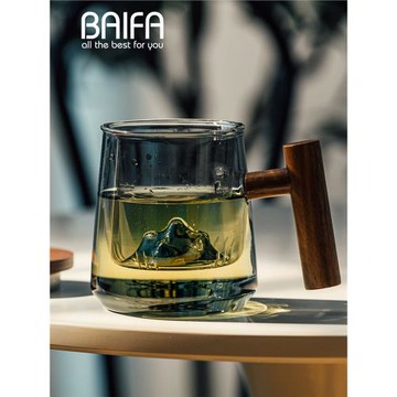 玻璃茶杯個人專用泡茶杯喝茶水分離帶蓋把手觀山杯男女辦公室杯子