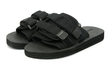 FINDSENSE MD 韓國 休閒 時尚 男女情侶款 暗黑 圓頭 魔術貼 一字拖鞋 沙灘涼鞋 拖鞋 學生涼鞋 情侶鞋