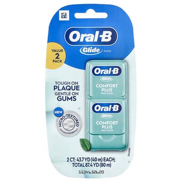 Oral-B, 牙線，Pro-Health，舒適+，薄荷，2 包，每包 43.7 碼（40 米）