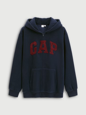 男裝 Logo刺繡連帽外套-海軍藍