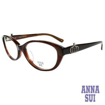 【ANNA SUI 安娜蘇】皇冠晶鑽雕刻光學眼鏡-深咖(AS632-164)