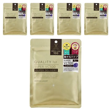 DERMA LASER Quality First 皇后面膜 VC100修護 金色  5袋  7片