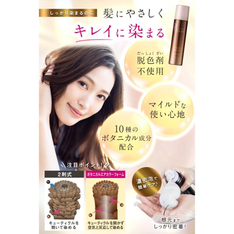 ヘアボーテエクラボタニカルエアカラーフォーム ライトブラウン ヘア