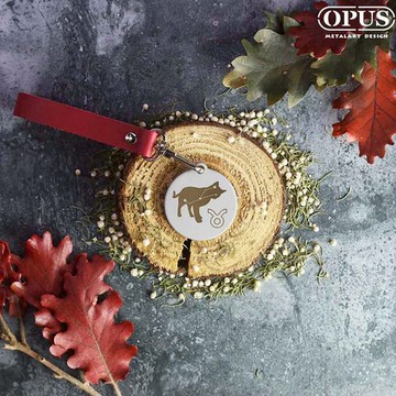 OPUS東齊金工｜不鏽鋼鑰匙圈吊飾《當貓咪變身金牛座》金屬圓牌皮飾扣環 時尚配件 12星座匙扣 KE-st05