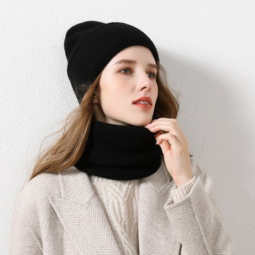 現貨+預購 100%毛帽羊毛圍脖兩件套-防寒保暖男女配件情人節生日聖誕節交換禮物3色74dm20【獨家進口】【米蘭精品】