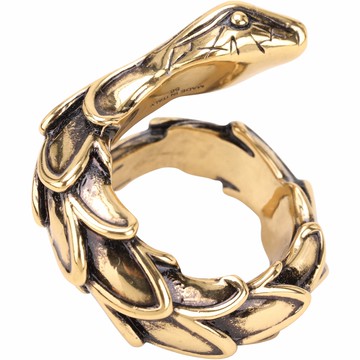 CHLOE 蔻依 立體紋路蛇形環繞式黃銅戒指