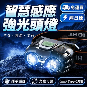 【JK】  德國超強光感應頭燈 超長續航頭燈 充電式LED頭戴手電筒 變焦防水手電筒 釣魚夜釣燈 登山露營 T6