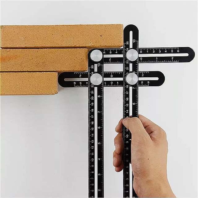 調整可能な アングル定規 ドリルガイド ガラスタイルツール 木工ゲージ 測定ツール スライド定規 折りたたみ定規 分度器