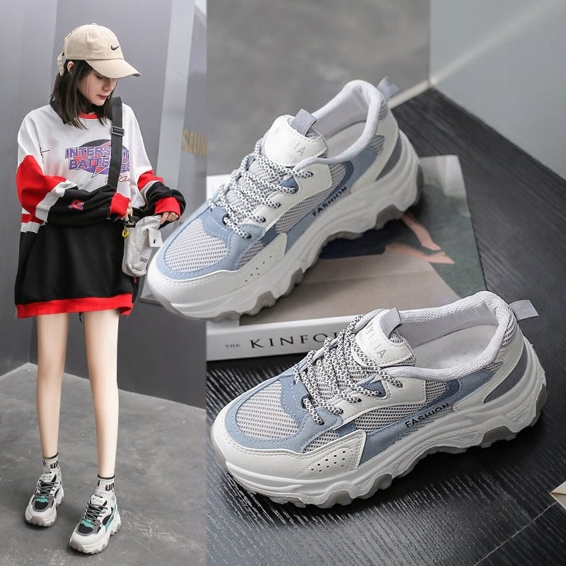 スニーカー レディース ダッドスニーカー 厚底 運動着 スポーツシューズ 靴 シューズ バイカラー 春 秋 カジュアルシューズ 通販 Lineポイント最大get Lineショッピング