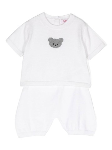 Il Gufo - knitted cotton baby set - kids - Cotton - 3 - White