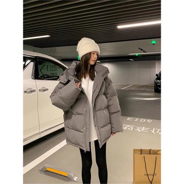 灰色短款羽絨棉衣棉服女2025年冬季爆款面包服夾棉加厚棉襖派克服