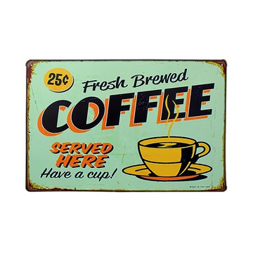 OPUS LOFT 純真年代 仿舊鐵皮畫 - 25 Coffee  30 x 20 x 0.1cm
