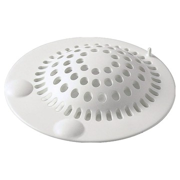 LEC 洗臉台排水口專用毛髮過濾器 柔軟彈性材質 吸盤吸附  S(10 x 2cm)  白色  1個